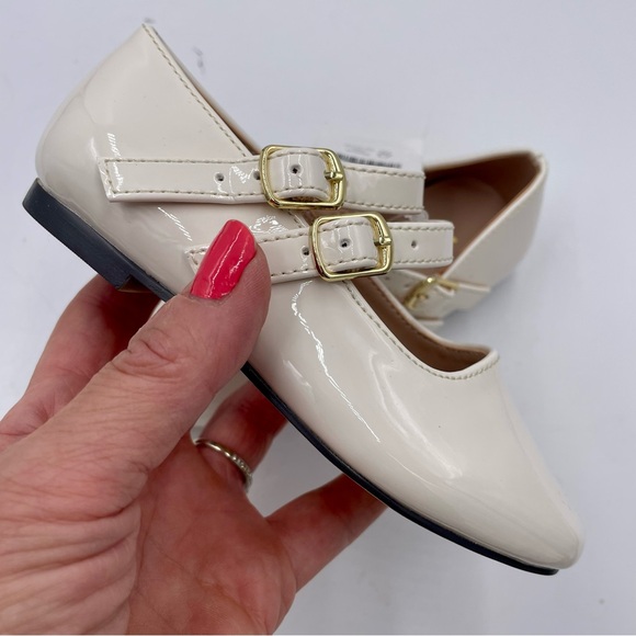 NEW J. Crew Crewcuts Ivory Patent Girls Double Strap Ballet Flats Size K8 - Picture 4 of 12